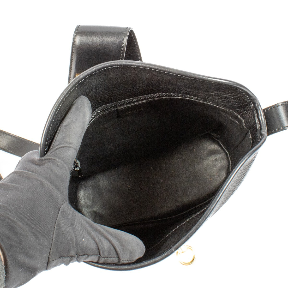 Celine Black Ring Closure Bucket Shoulder bag