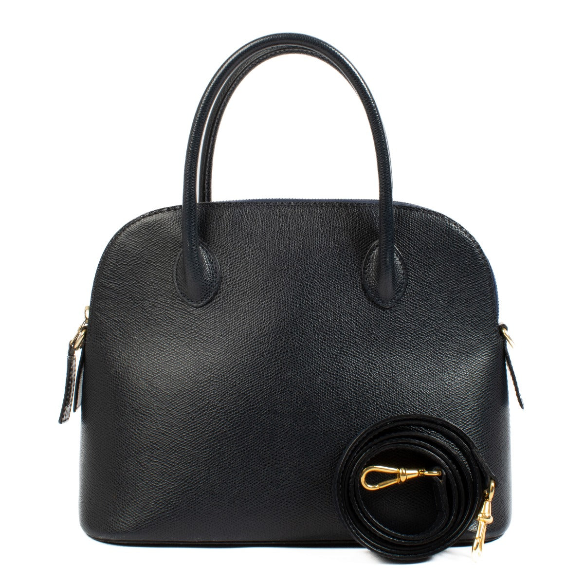 authentic pre loved Celine Dark Blue Grained Leather Dome Top Handle Bag on Labellov.com