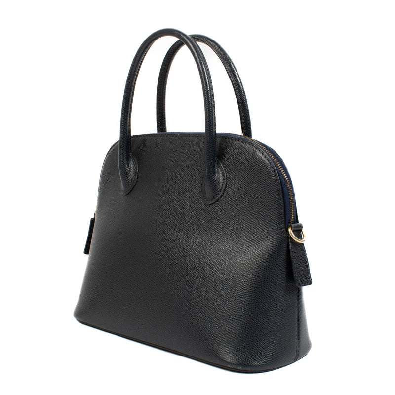 authentic pre loved Celine Dark Blue Grained Leather Dome Top Handle Bag on Labellov.com