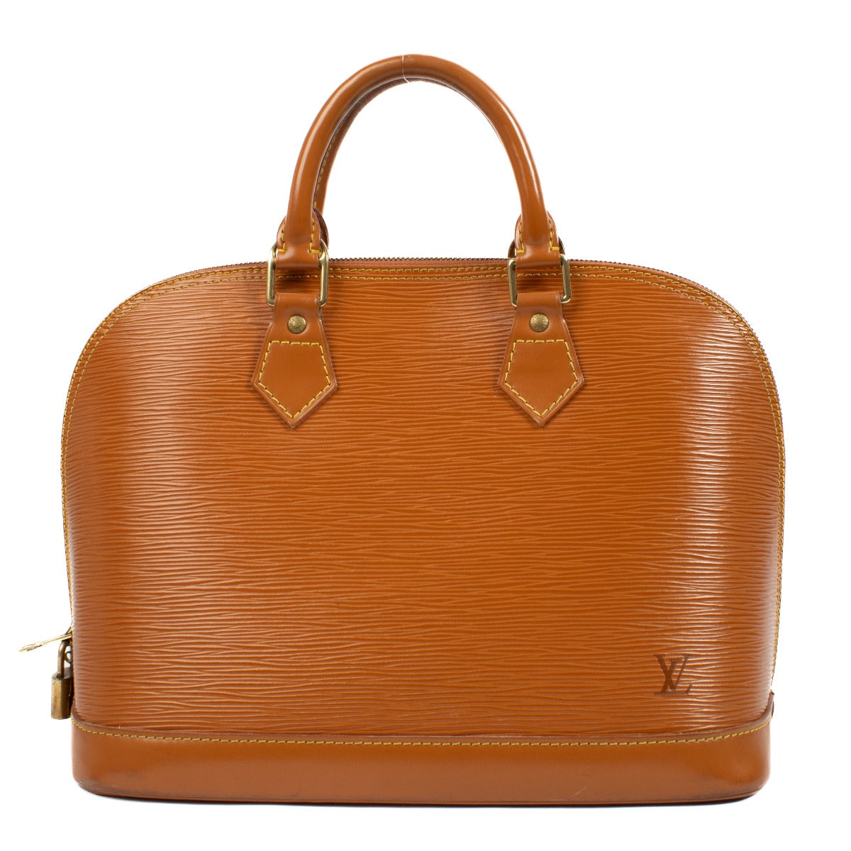 authentic pre loved Louis Vuitton Cannelle EPI Leather Alma PM Top Handle on Labellov.com