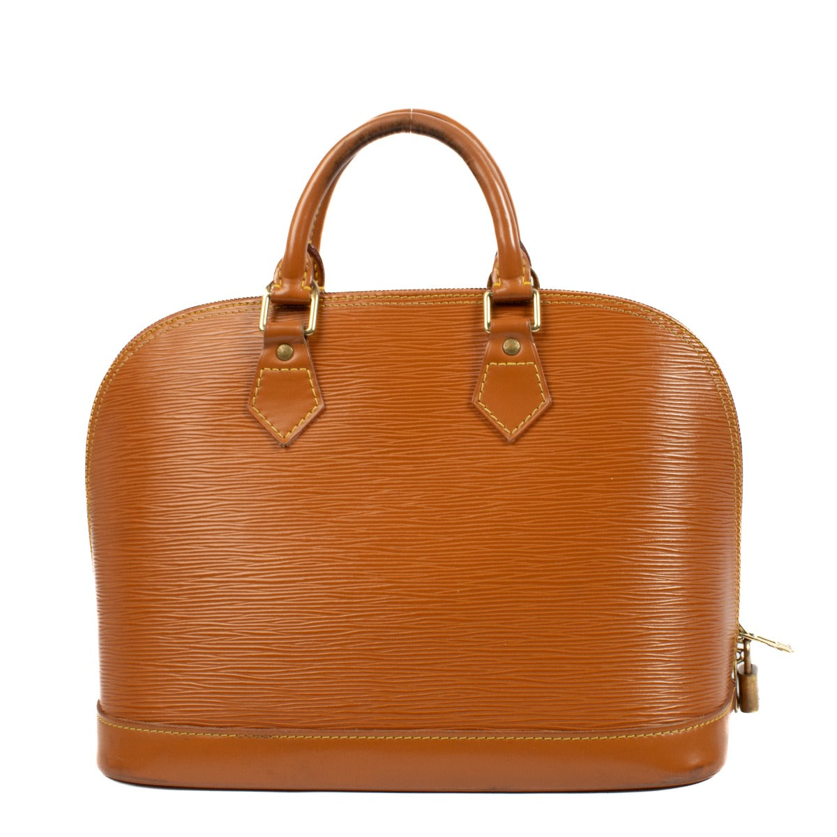 authentic pre loved Louis Vuitton Cannelle EPI Leather Alma PM Top Handle on Labellov.com