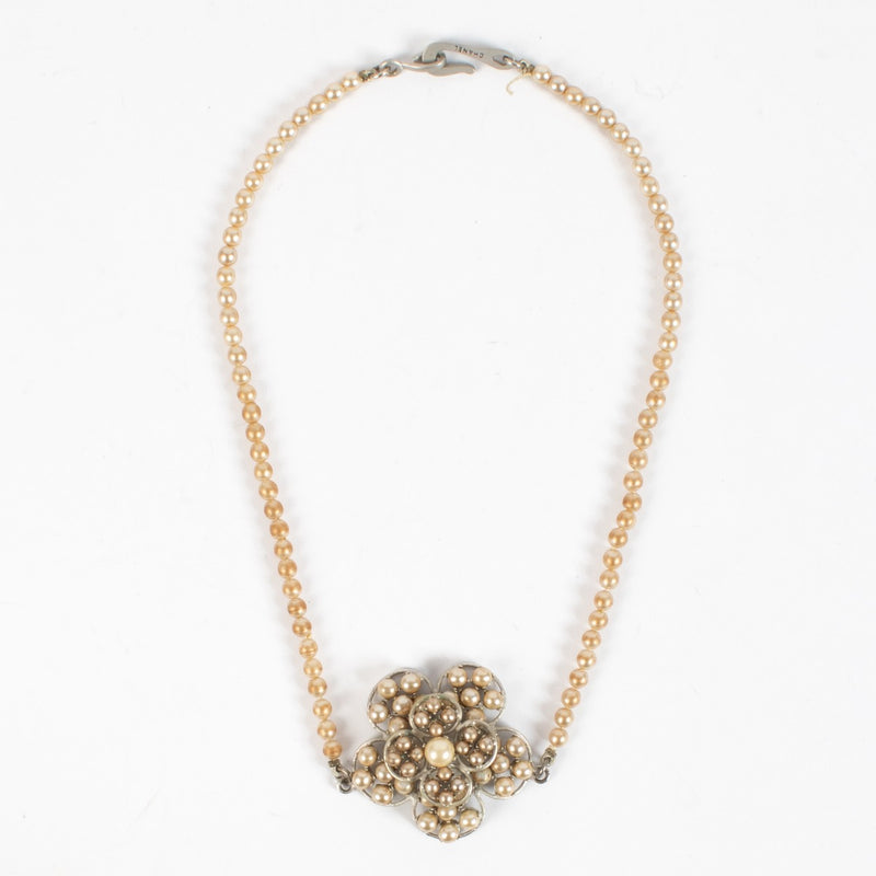 Chanel 98A Pearl Flower Necklace