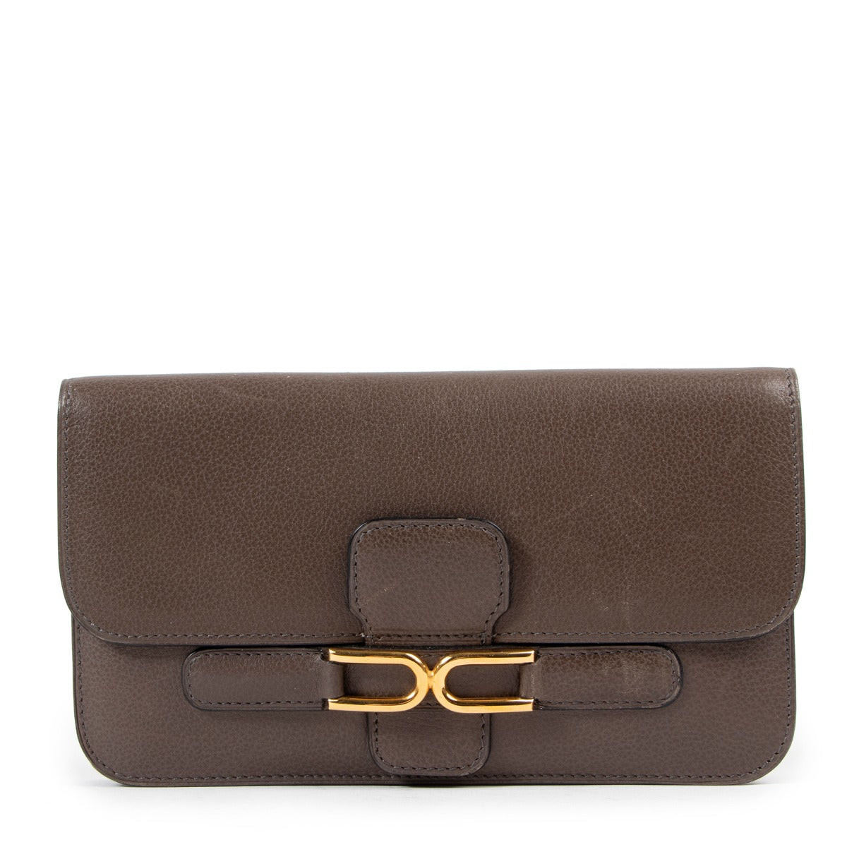 Delvaux Escudo Taupe Leather Long Flap Wallet