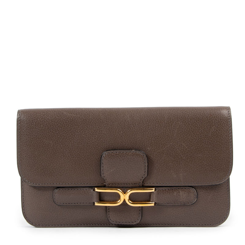Delvaux Escudo Taupe Leather Long Flap Wallet