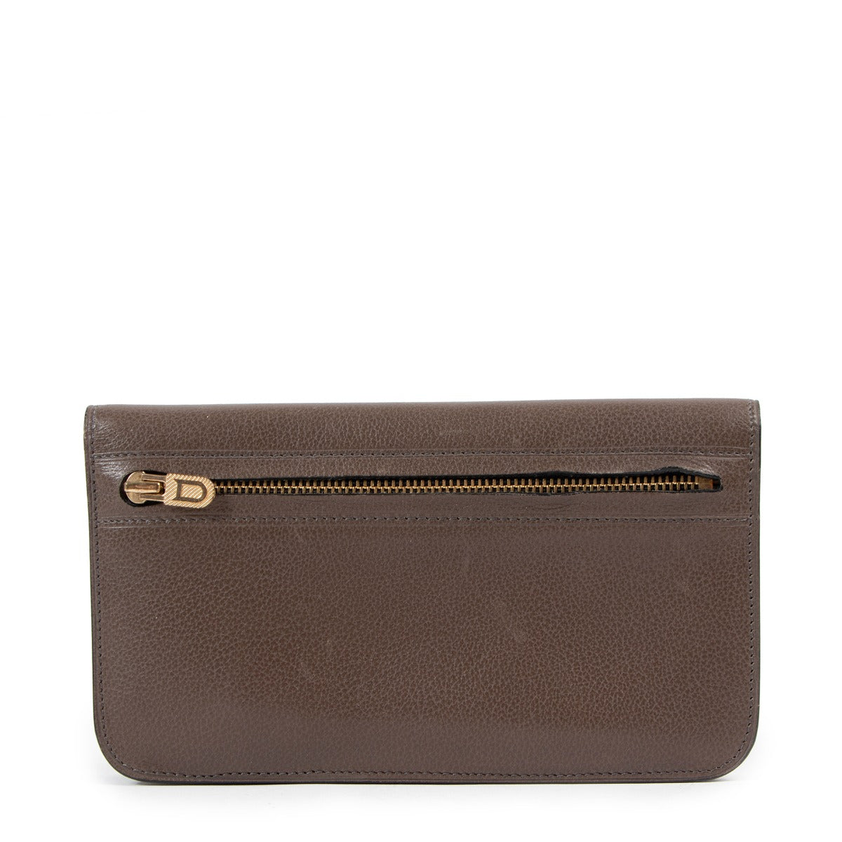 Delvaux Escudo Taupe Leather Long Flap Wallet