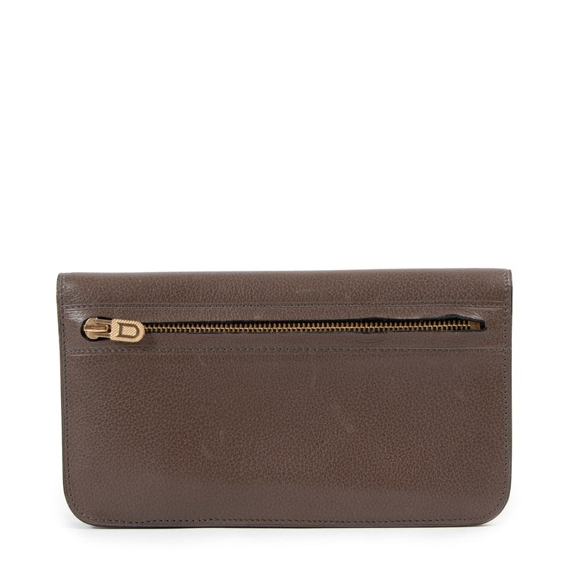 Delvaux Escudo Taupe Leather Long Flap Wallet