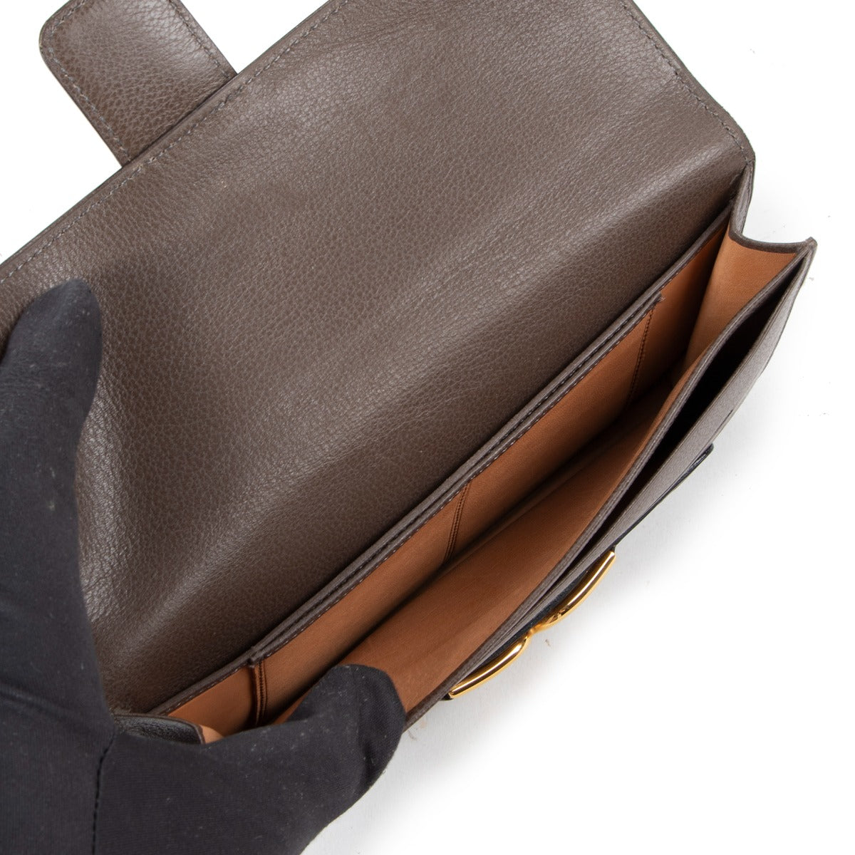 Delvaux Escudo Taupe Leather Long Flap Wallet