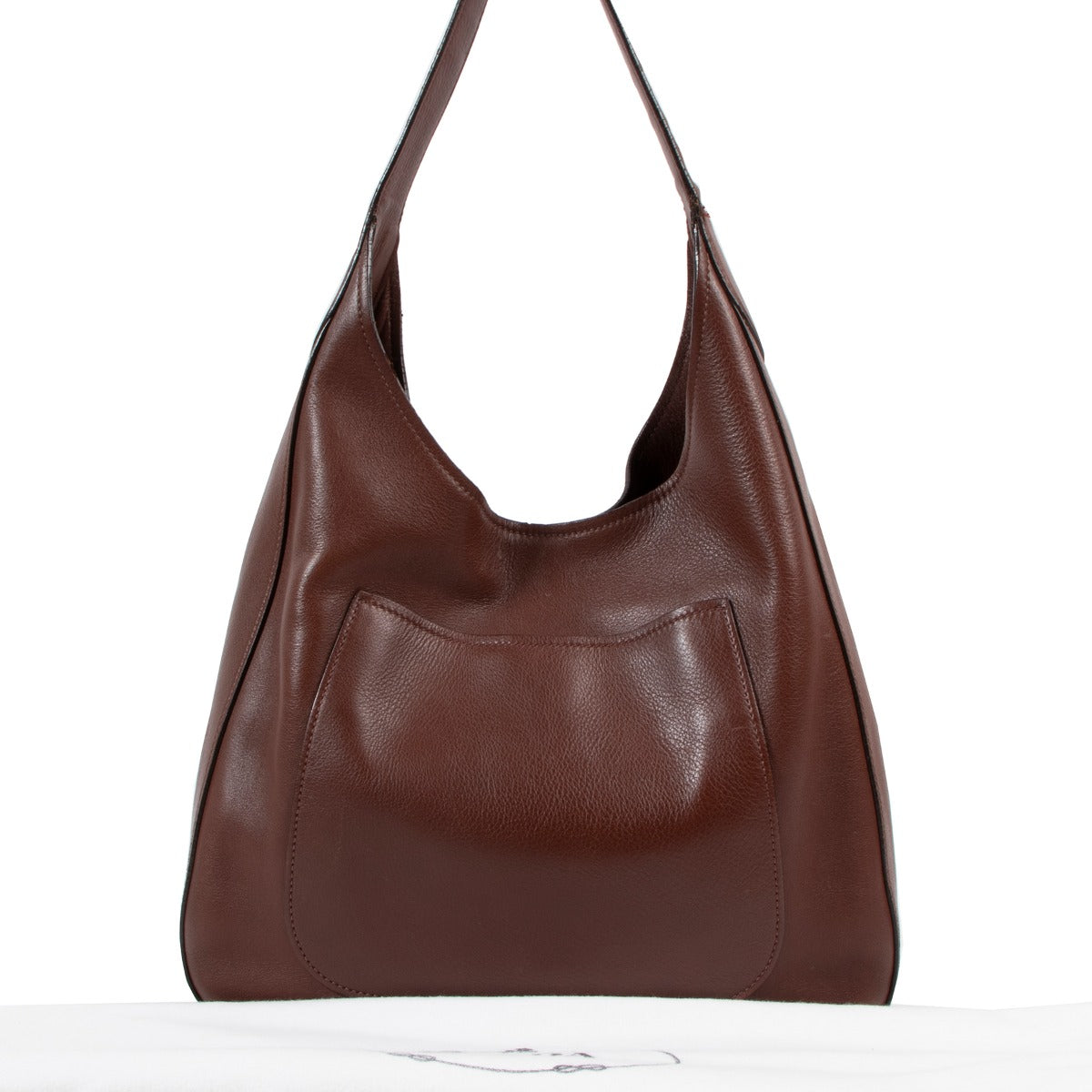 Prada Bruin Leren Schoudertas