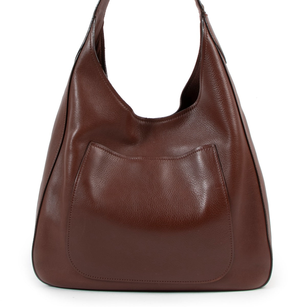 Prada Bruin Leren Schoudertas