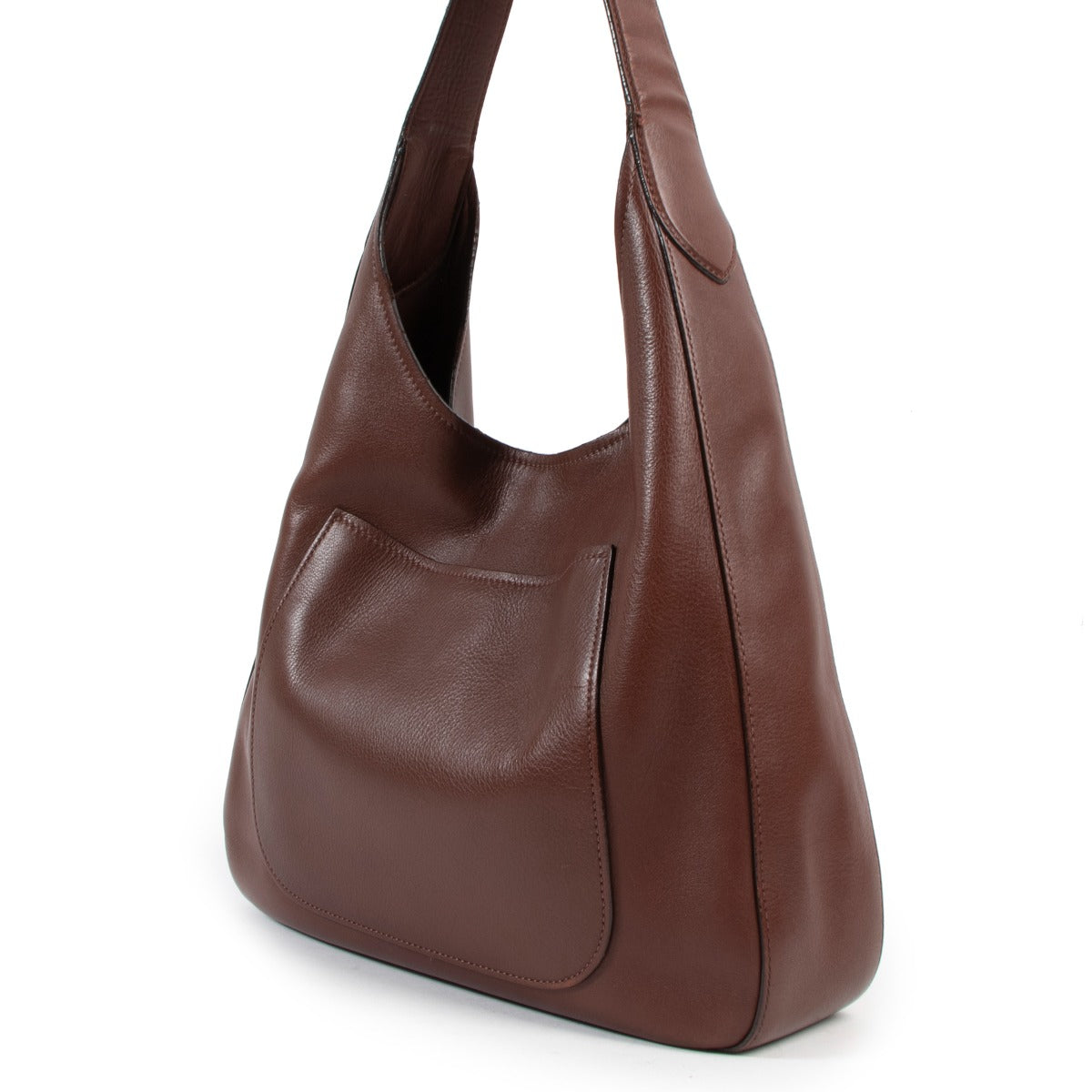 Prada Bruin Leren Schoudertas