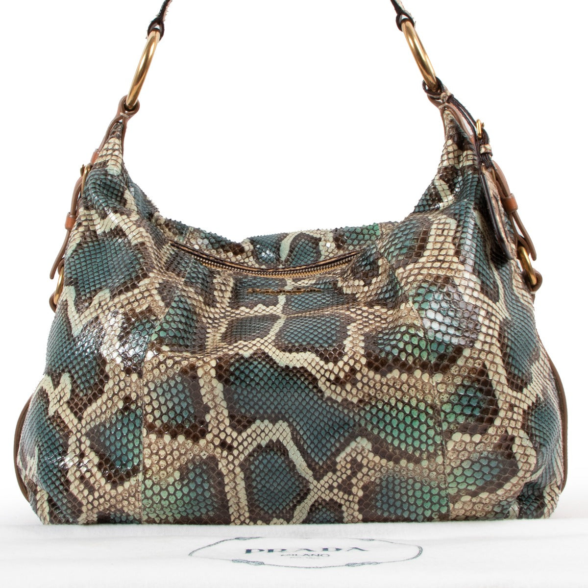 Prada Pitone Azzurro Python Hobo Bag