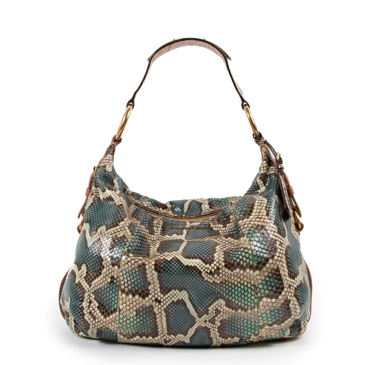 Prada Pitone Azzurro Python Hobo Bag