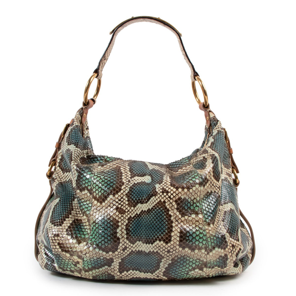 Prada Pitone Azzurro Python Hobo Bag