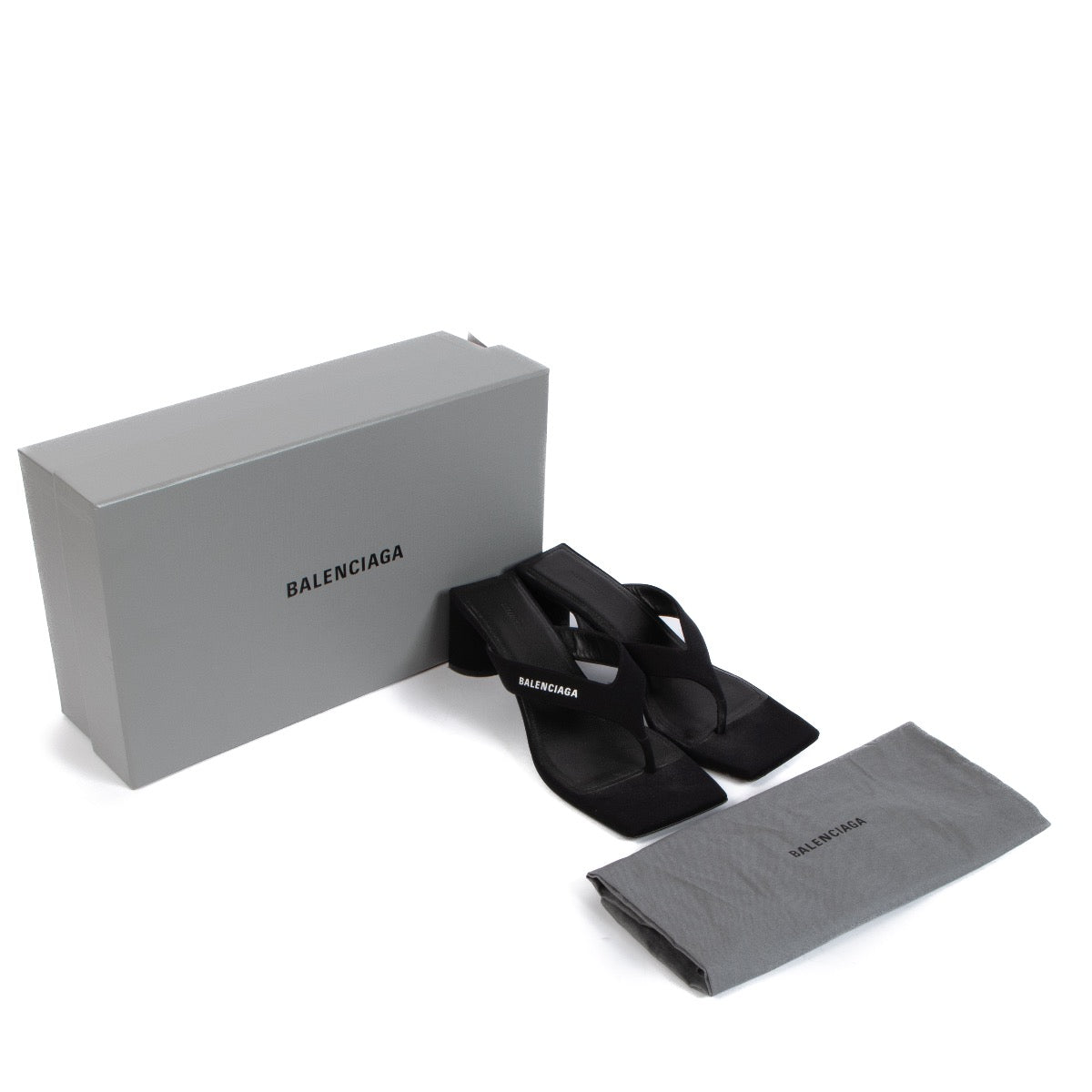 Balenciaga Zwarte Double Square String Sandalen - maat 37,5