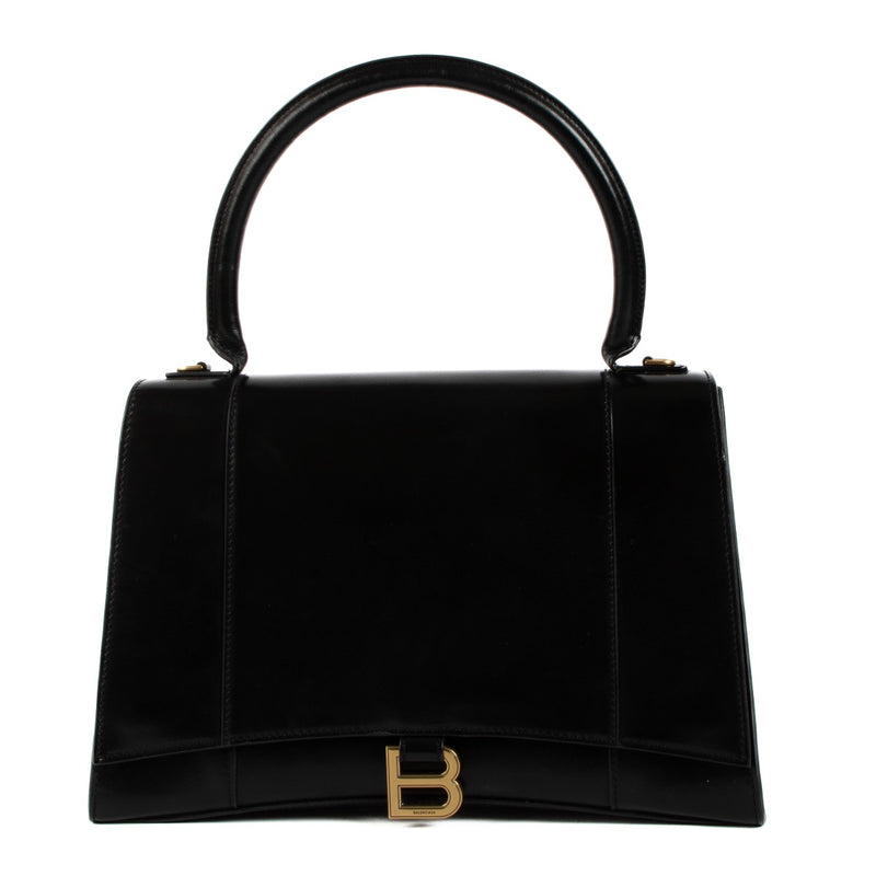 Shop safe online at Labellov in Antwerp, Brussels and Knokke this 100% authentic second hand Balenciaga Black Medium Hourglass Top Handle + Strap