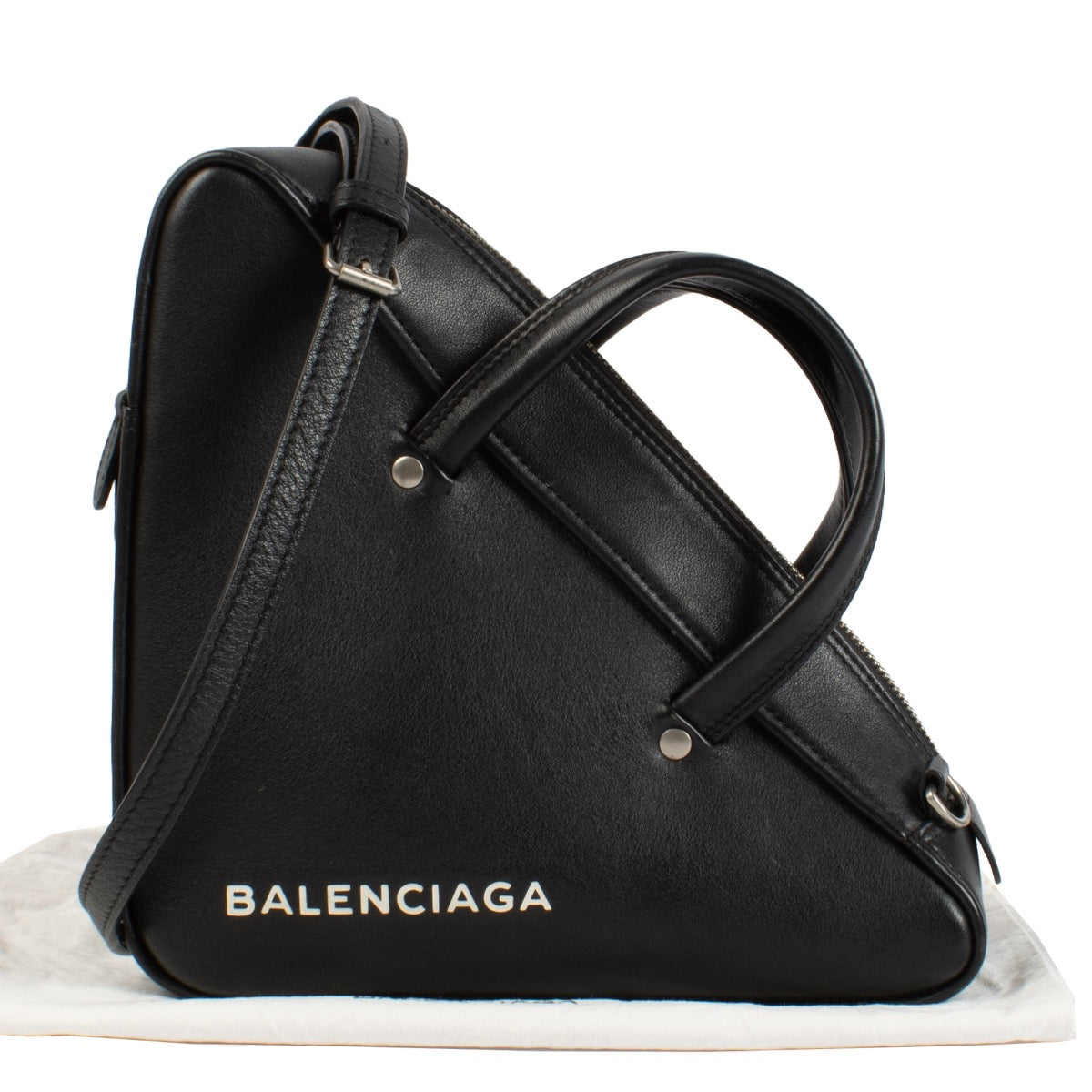 shop 100% authentic second hand Balenciaga Black Leather Triangle Bag on Labellov.com