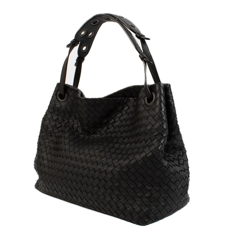 shop 100% authentic second hand Bottega Veneta Black Intrecciato Hobo Bag on Labellov.com