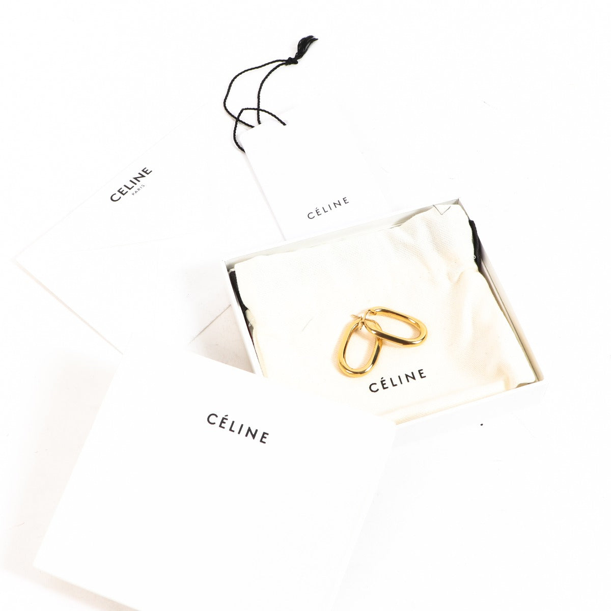 Celine Gold Large Hoop Earrings