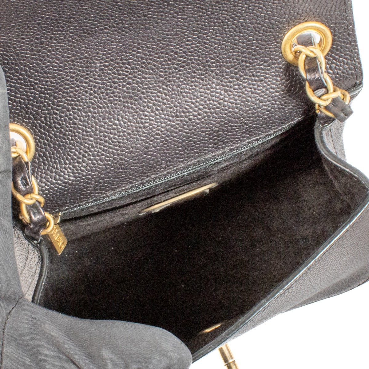 shop 100% authentic second hand Chanel Black Caviar Mini Square Classic Flap Bag on Labellov.com