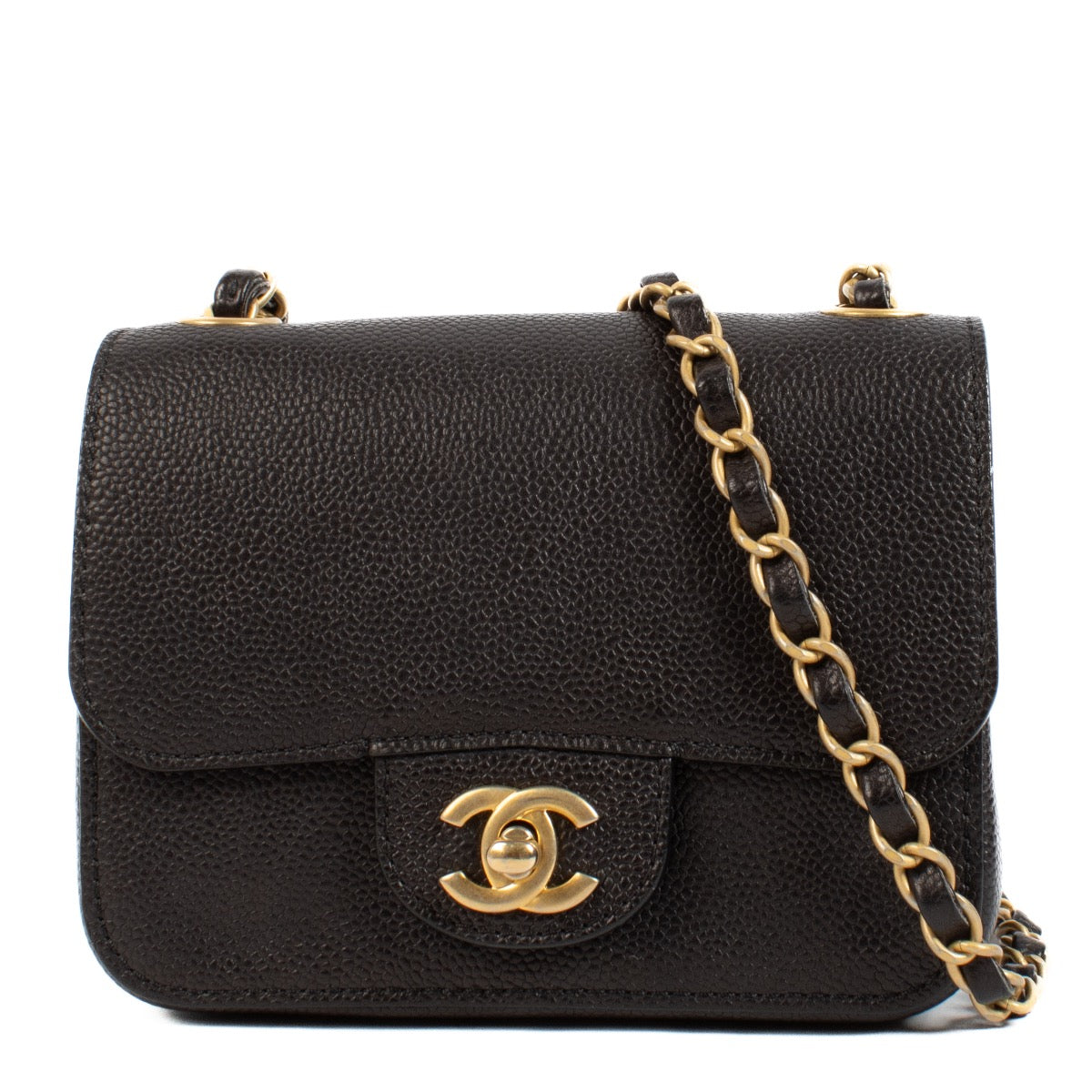 shop 100% authentic second hand Chanel Black Caviar Mini Square Classic Flap Bag on Labellov.com