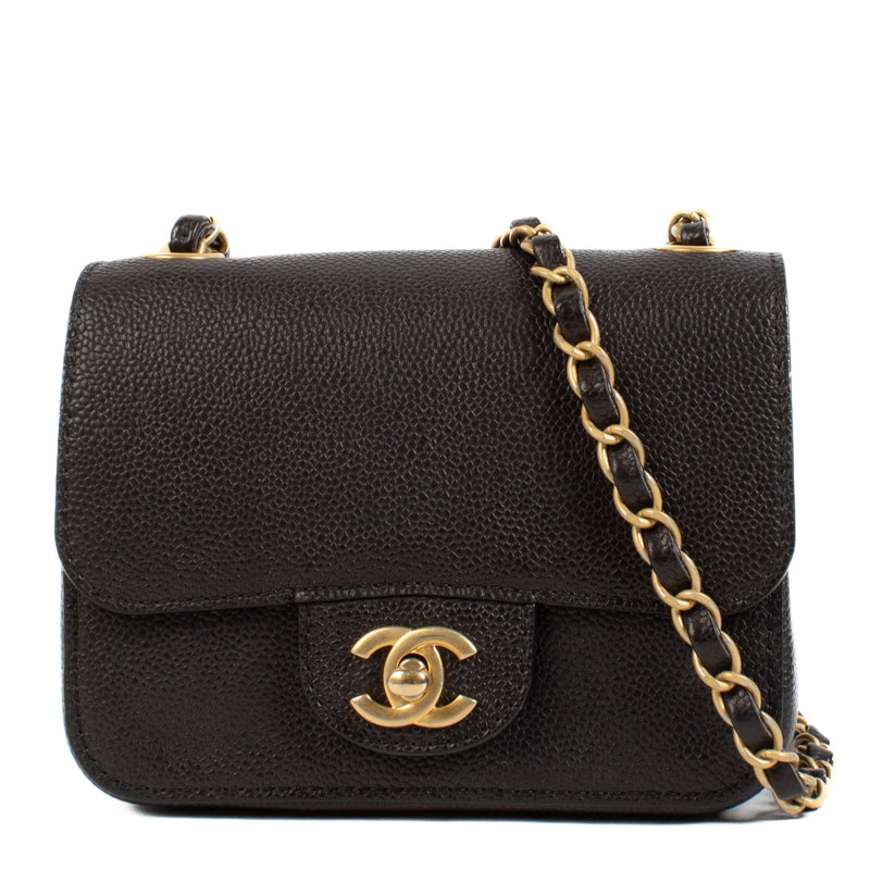 shop 100% authentic second hand Chanel Black Caviar Mini Square Classic Flap Bag on Labellov.com