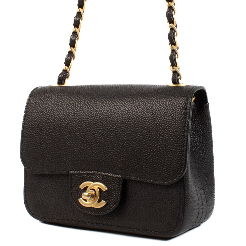 shop 100% authentic second hand Chanel Black Caviar Mini Square Classic Flap Bag on Labellov.com