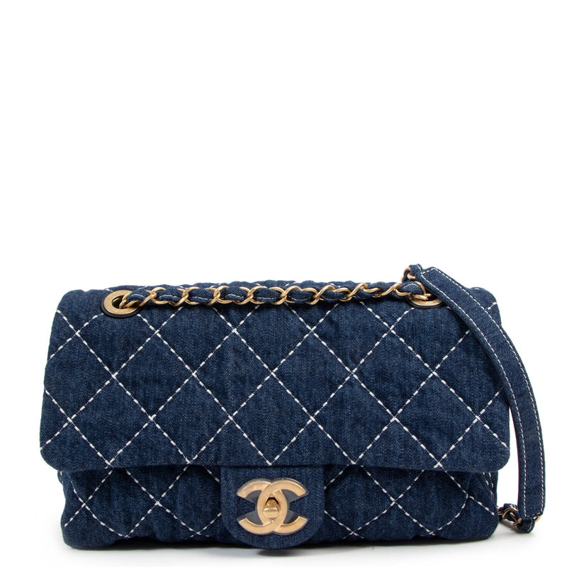 Chanel 20C Blue Denim Classic Flap Bag