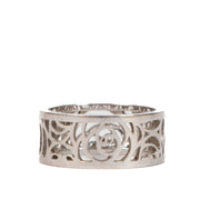 Shop 100% authentic second-hand Chanel 18k White Gold Camélia Ajoure Ring on Labellov.com