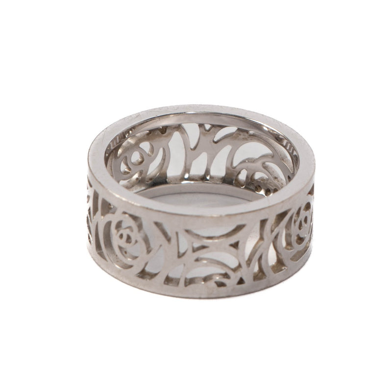 Shop 100% authentic second-hand Chanel 18k White Gold Camélia Ajoure Ring on Labellov.com