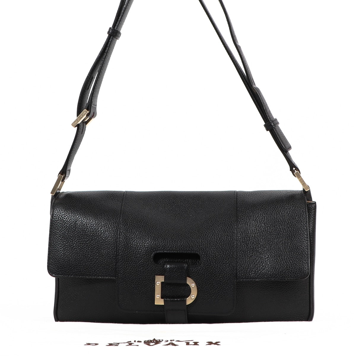 Delvaux Black Le Colette MM Café Leather Shoulder Bag