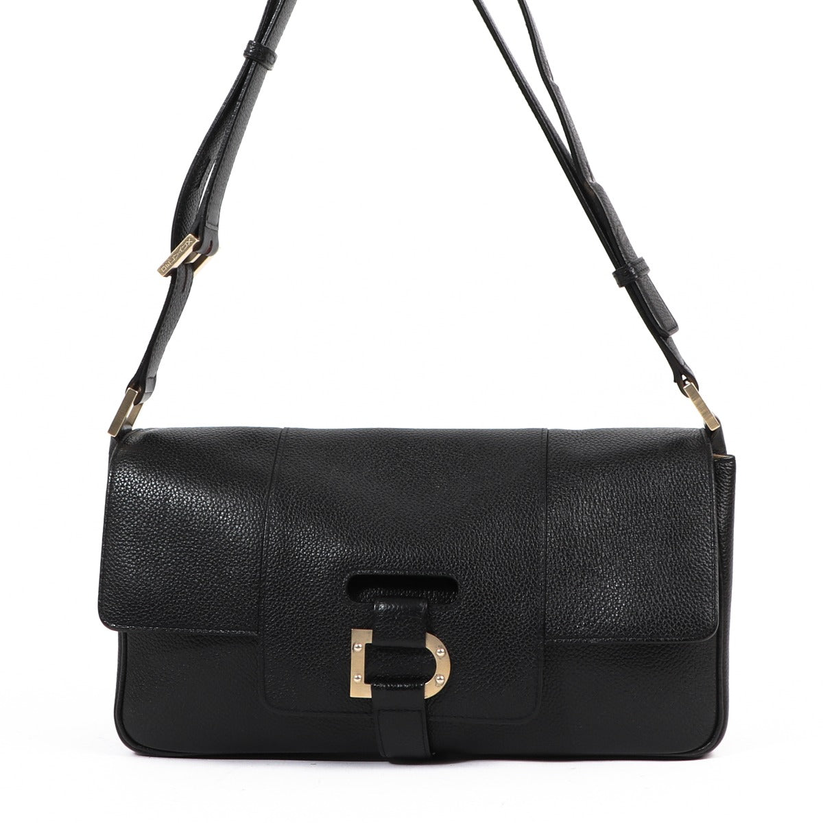 Delvaux Black Le Colette MM Café Leather Shoulder Bag