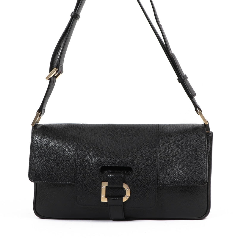 Delvaux Black Le Colette MM Café Leather Shoulder Bag