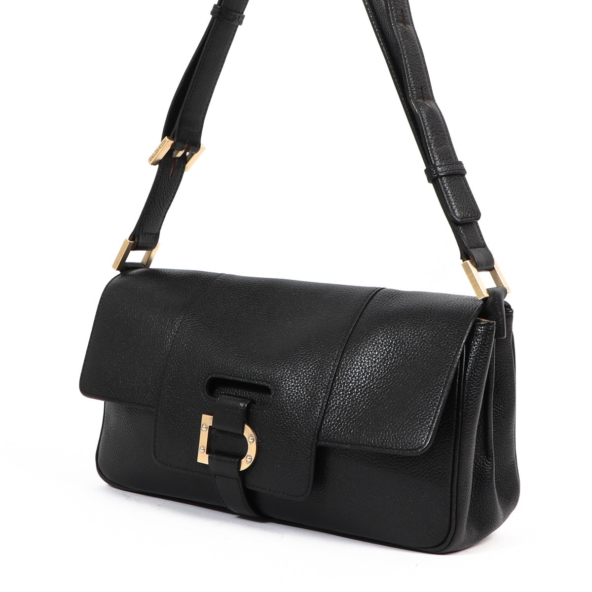 Buy an authentic Delvaux Black Le Colette MM Café Leather Shoulder Bag in good condition at Labellov in Antwerp