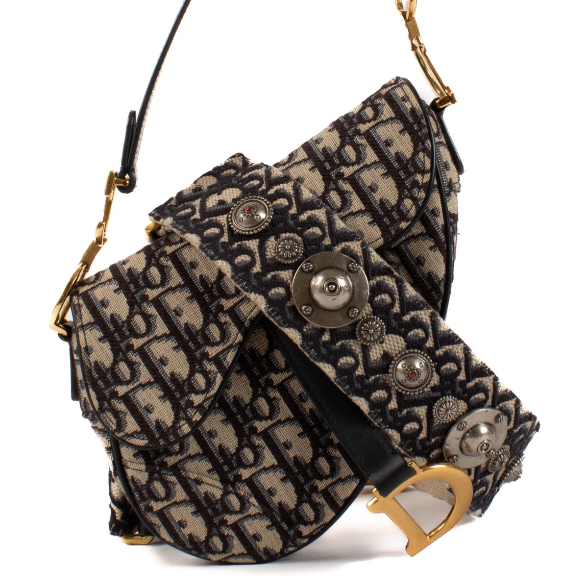 shop 100% authentic second hand Christian Dior Blue Oblique Mini Saddle Bag on Labellov.com