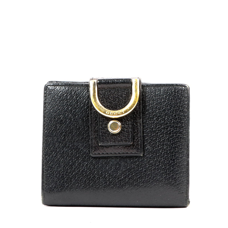 Gucci Zwart Leren Vintage Portemonnee
