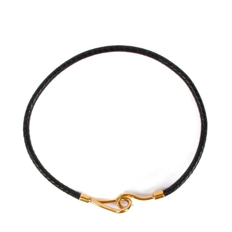 Hermès Black Jumbo H Necklace/Double Tour Bracelet