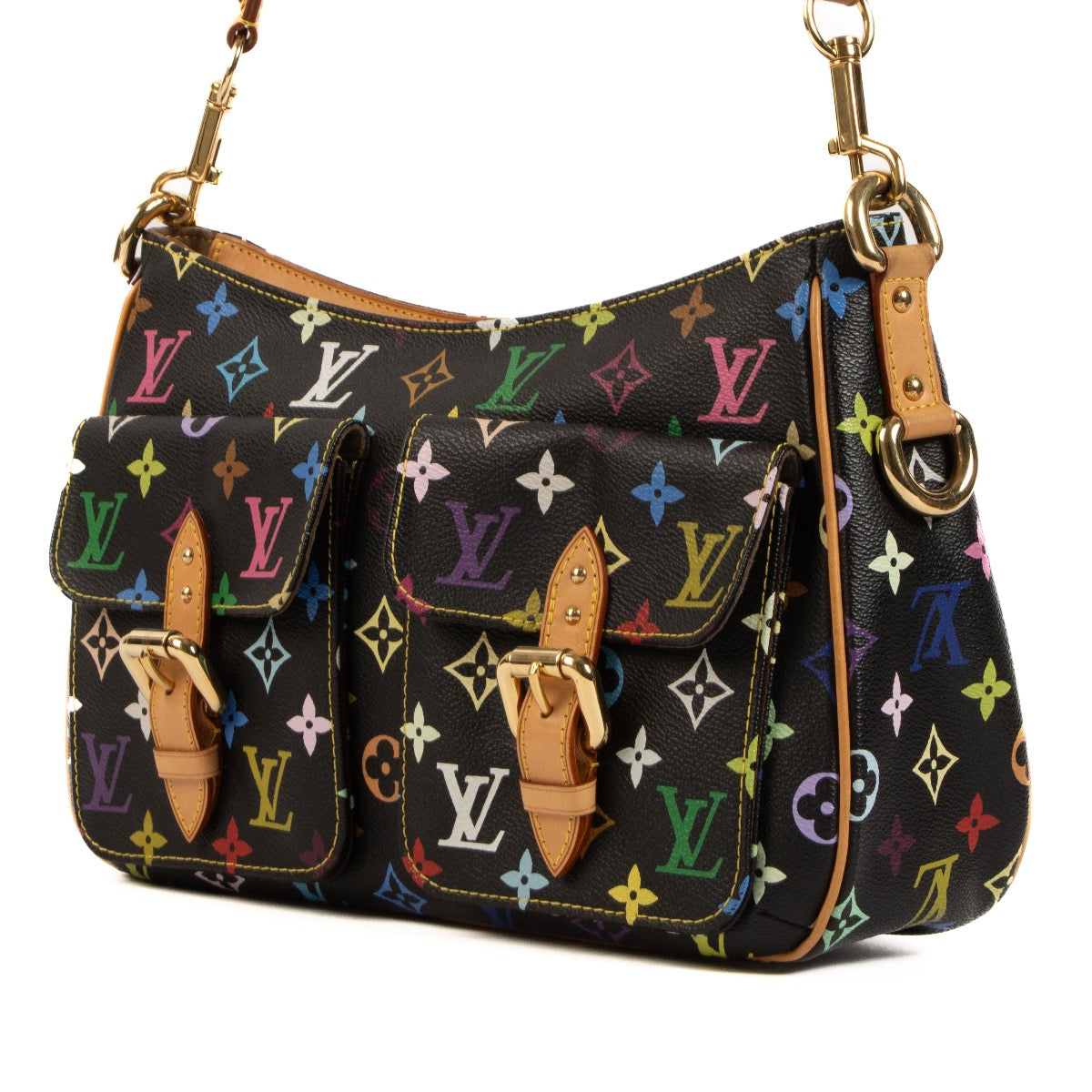 Shop safe online at Labellov in Antwerp, Brussels and Knokke these 100% authentic second hand Louis Vuitton x Takashi Murakami Multicolor Lodge Shoulder Bag