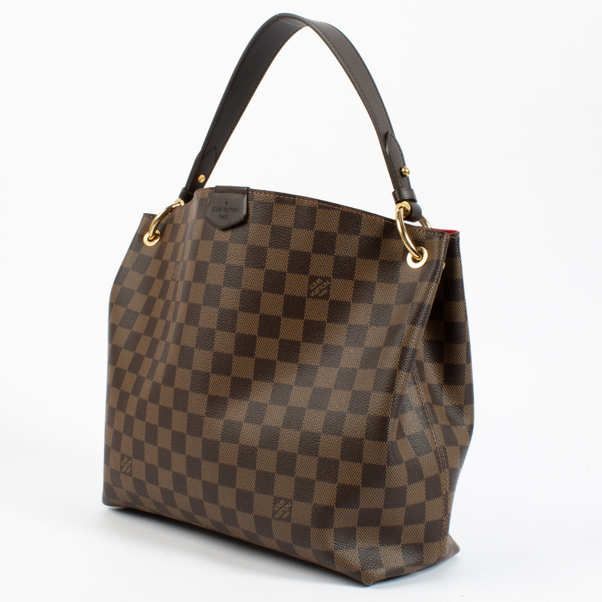 Shop safe online at Labellov in Antwerp, Brussels and KNokke this 100% authentic second hand Louis Vuitton Damier Ebene Graceful PM Shoulder Bag. Veilig online tweedehands authentieke Louis Vuitton Damier Ebene Graceful PM handtas kopen bij Labellov.