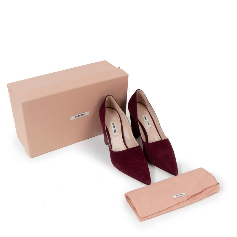 Miu Miu Burgundy Suede Pumps - size 37 for the best price