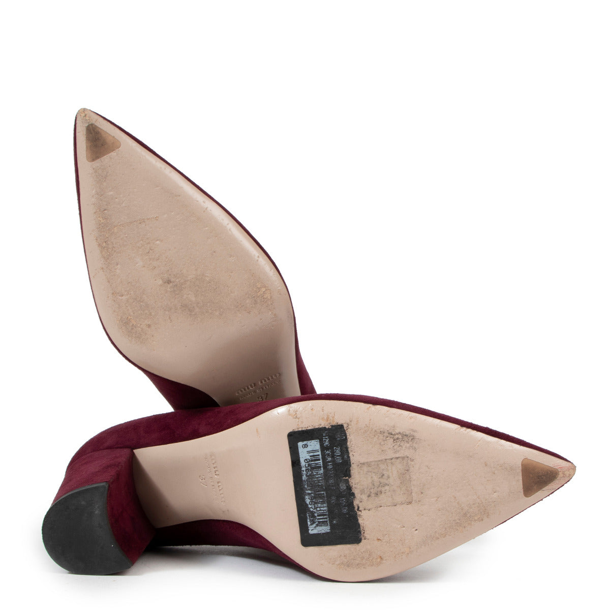 Miu Miu Burgundy Suede Pumps - size 37