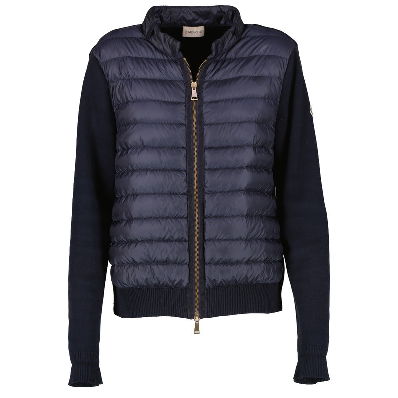 Moncler Blue Padded Cotton Cardigan - Size L