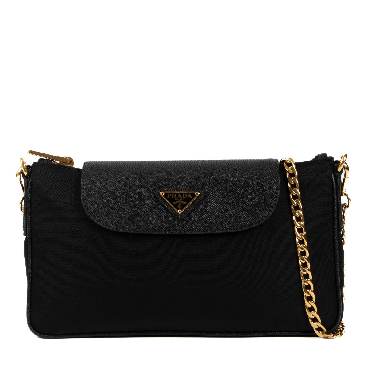 Shop 100% authentic second-hand Prada Black Nylon Saffiano Chain Bag on Labellov.com
