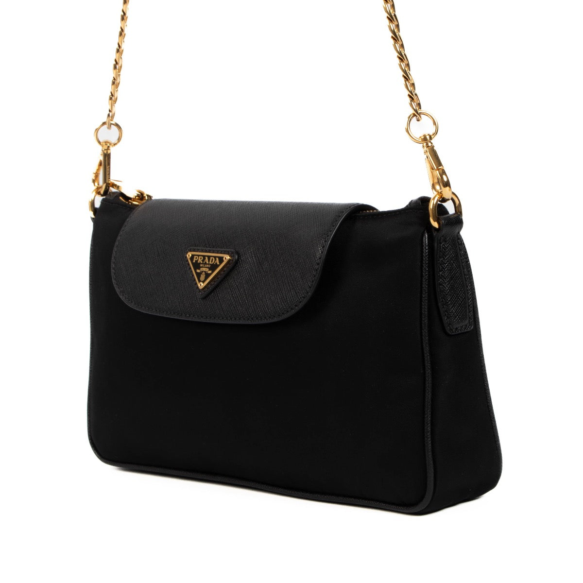 Shop 100% authentic second-hand Prada Black Nylon Saffiano Chain Bag on Labellov.com