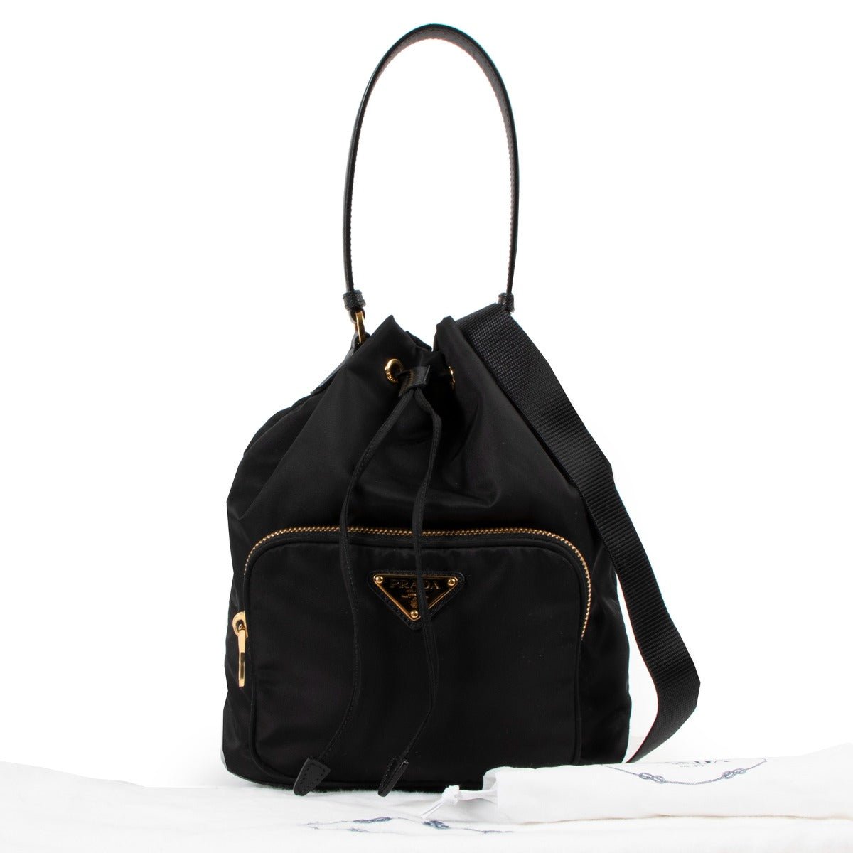 Prada Black Duet Re-Nylon Bucket Bag