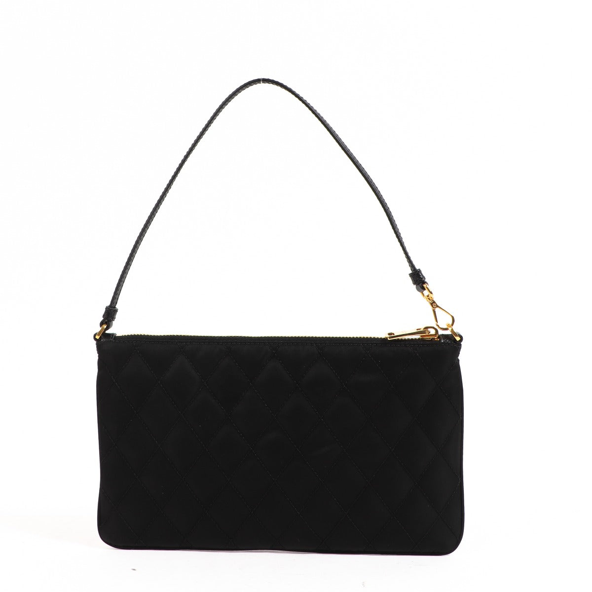 Buy an authentic second-hand Prada Black Nylon Tessuto Impuntu Nylon Pochette in very good condition at Labellov in Antwerp.