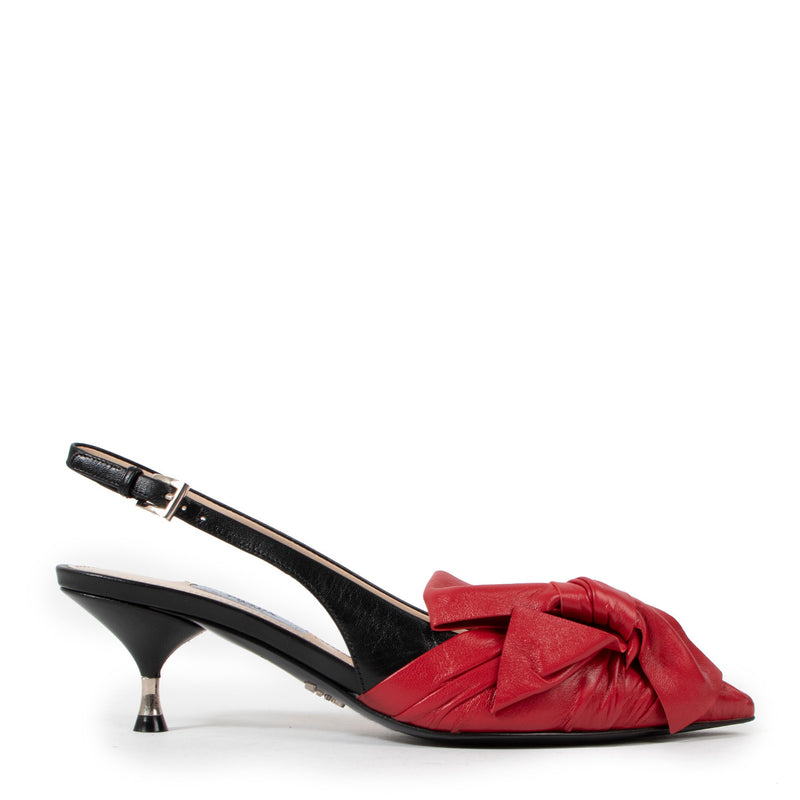 Prada Rode Leren Slingback Pumps - maat 36