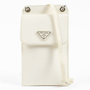 Shop Prada White Saffiano Phone Pouch on Labellov.com