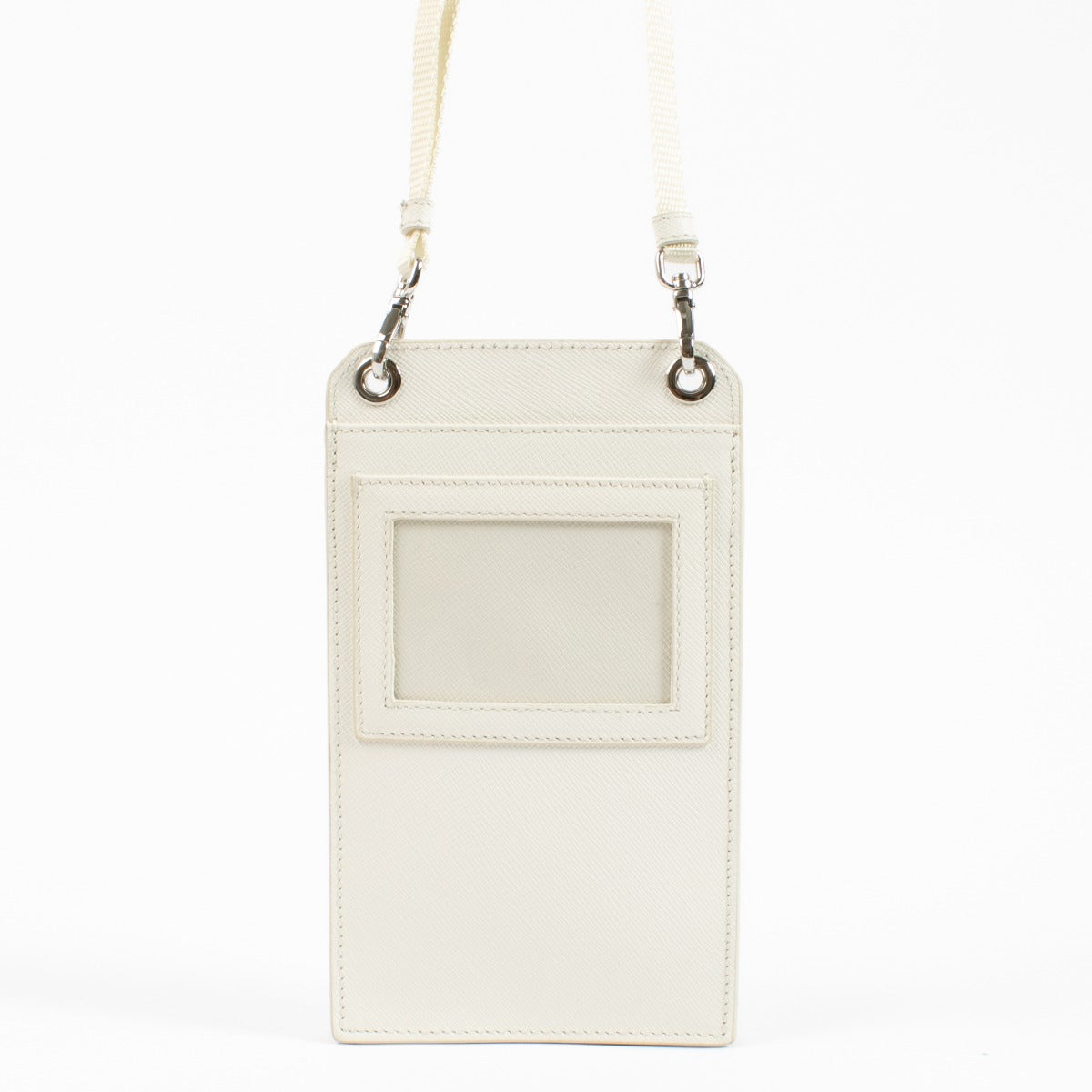 Shop Prada White Saffiano Phone Pouch on Labellov.com