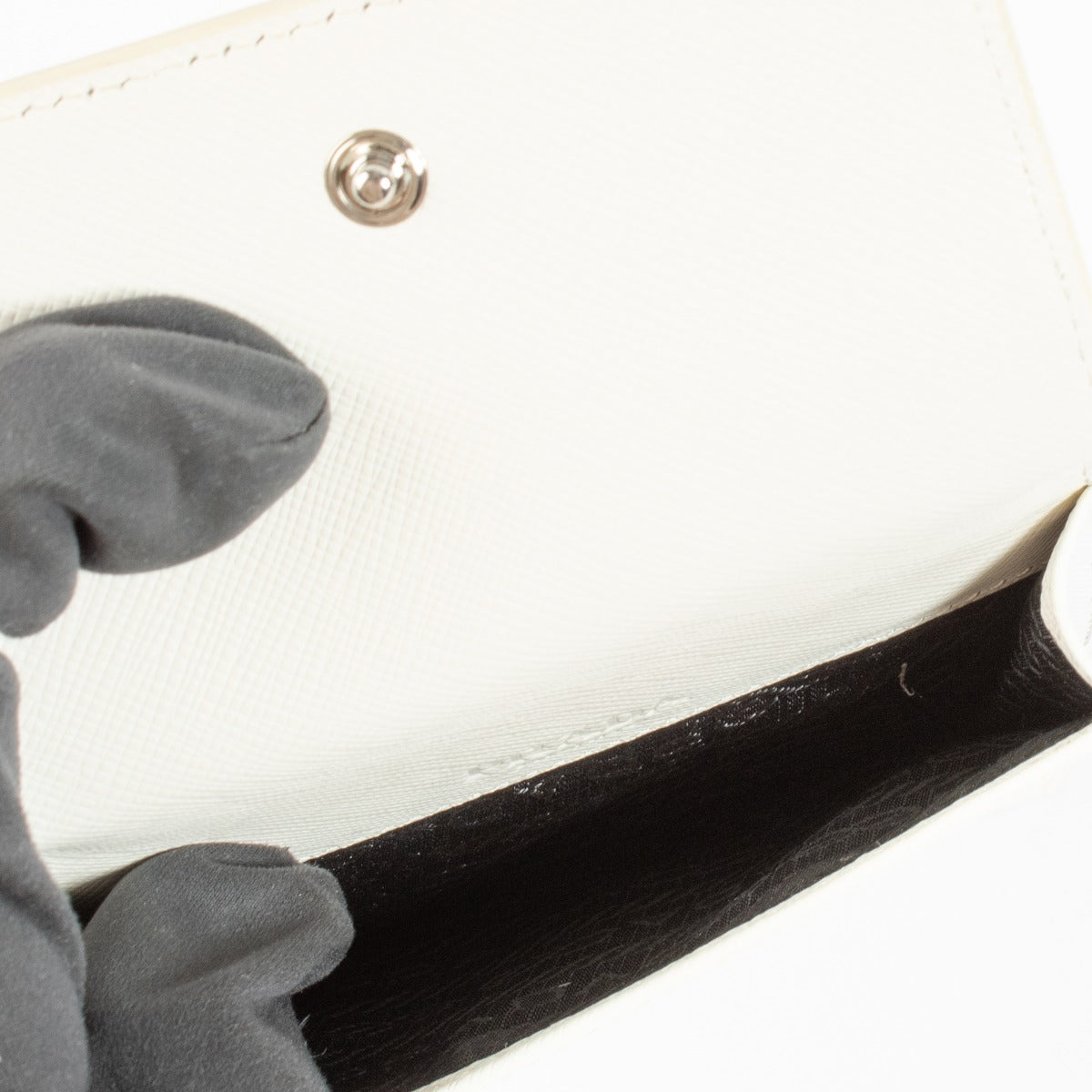 Shop Prada White Saffiano Phone Pouch on Labellov.com