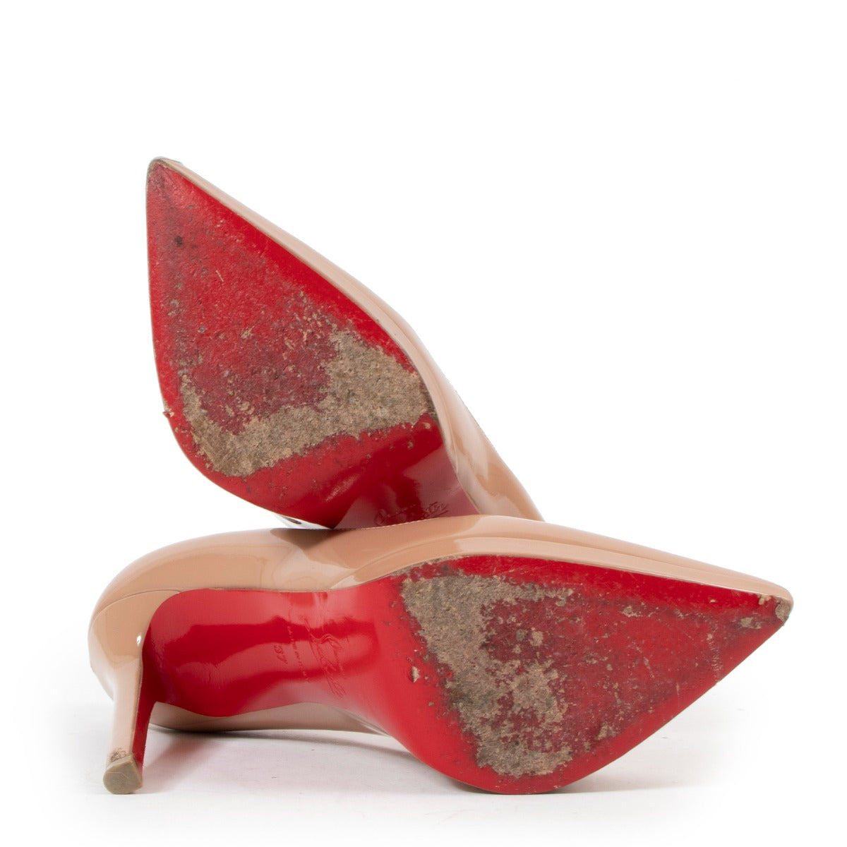 Christian Louboutin Private Number 120 Latte Patent Leather Heels - Size 37